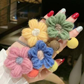 Korean Version of the New Cute Sweet Wool Flower Hair Rope