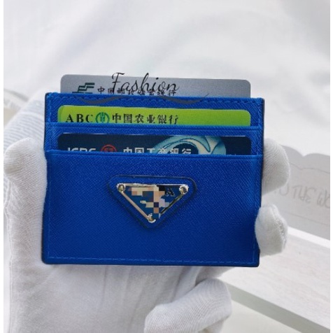 Ví Prada chất liệu da PU 4 ngăn siêu mỏng đựng thẻ thời trang cho nam nữ