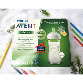 (Hàng Oder) Bình Sữa Thuỷ Tinh Philips Avent Natural 240ml