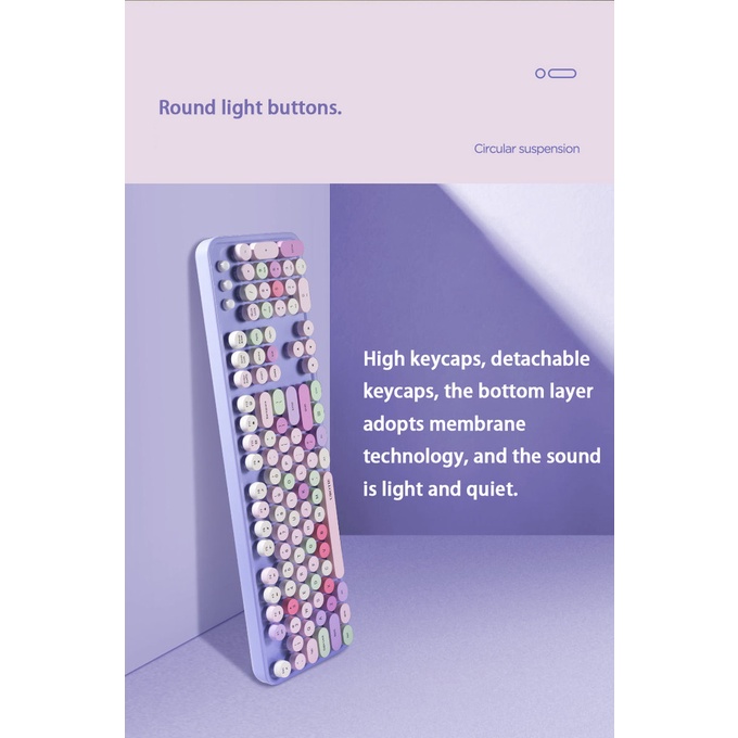 Bộ Bàn Phím Và Chuột Không Dây jomaa Mofi Thai 2.4G Màu Sắc Ngọt Ngào