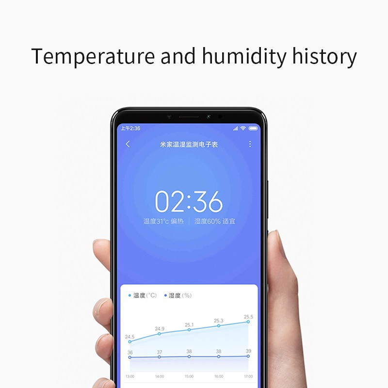 Đồng hồ tích hợp nhiệt độ và độ ẩm Xiaomi Mijia Smart Digital Clock Theo dõi Nhiệt ẩm theo LOG