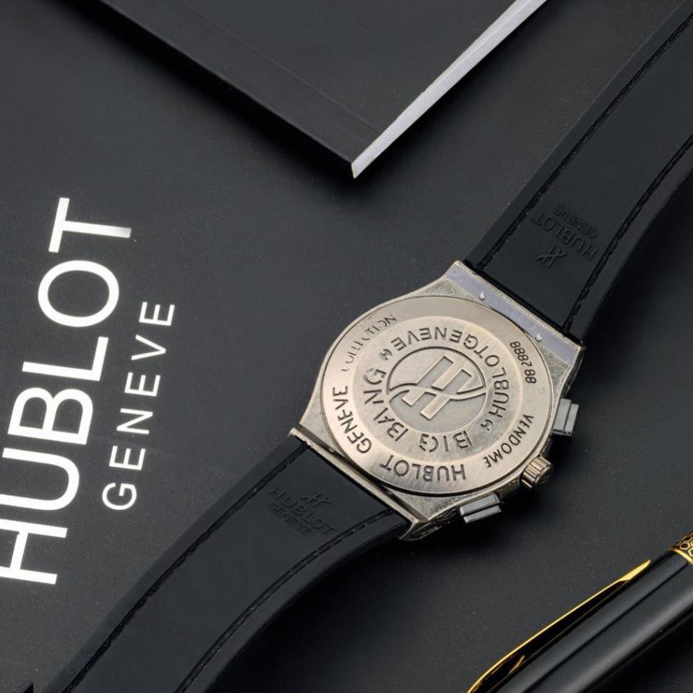 Đồng hồ nam Hublot mặt tròn -42mm lộ máy cao cấp dây da chống nước DH207  shop105