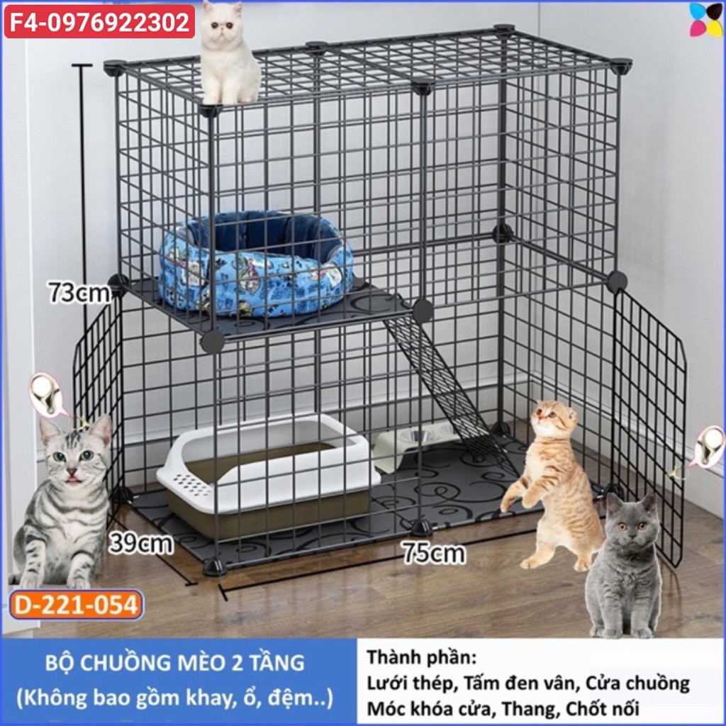 [THANH LÝ] CHUỒNG PET NUÔI CHÓ, MÈO 2 TẦNG LẮP GHÉP ĐA NĂNG (TĂNG KÈM VÒNG CỔ)