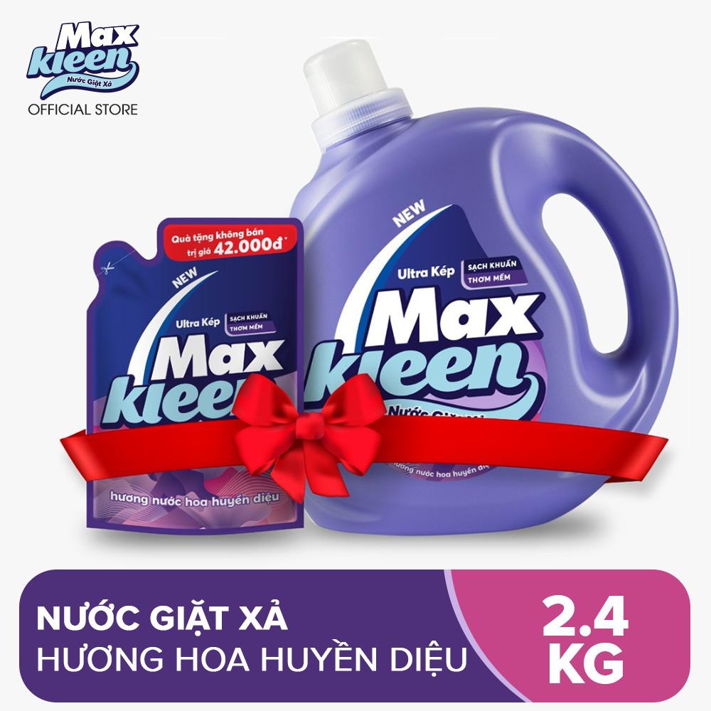 Nước Giặt Xả MaxKleen 2,4kg tặng Túi nước giặt xả 600g