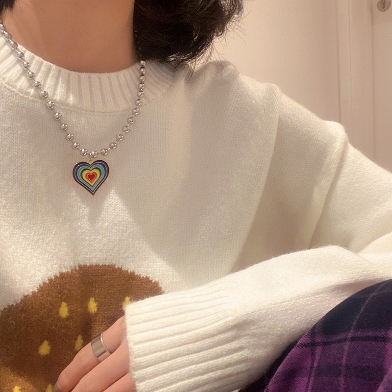 ✨✨Vòng cổ Hợp Kim Mặt Hình Trái Tim Nhiều Màu Thời Trang Cho Nữ