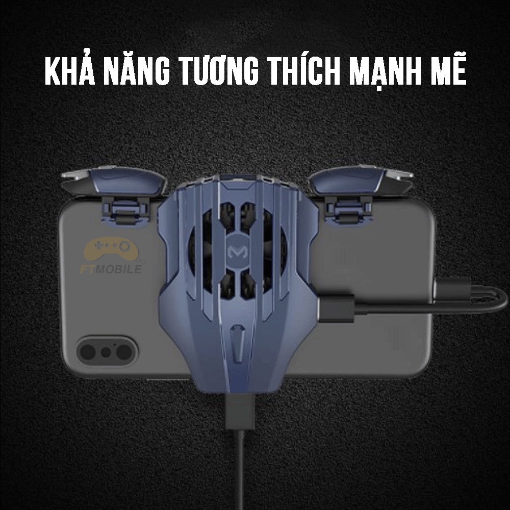 Quạt tản nhiệt sò lạnh Memo DL02 tặng kèm ngón tay vải chơi game - Quạt sò siêu mát lạnh dành cho điện thoại