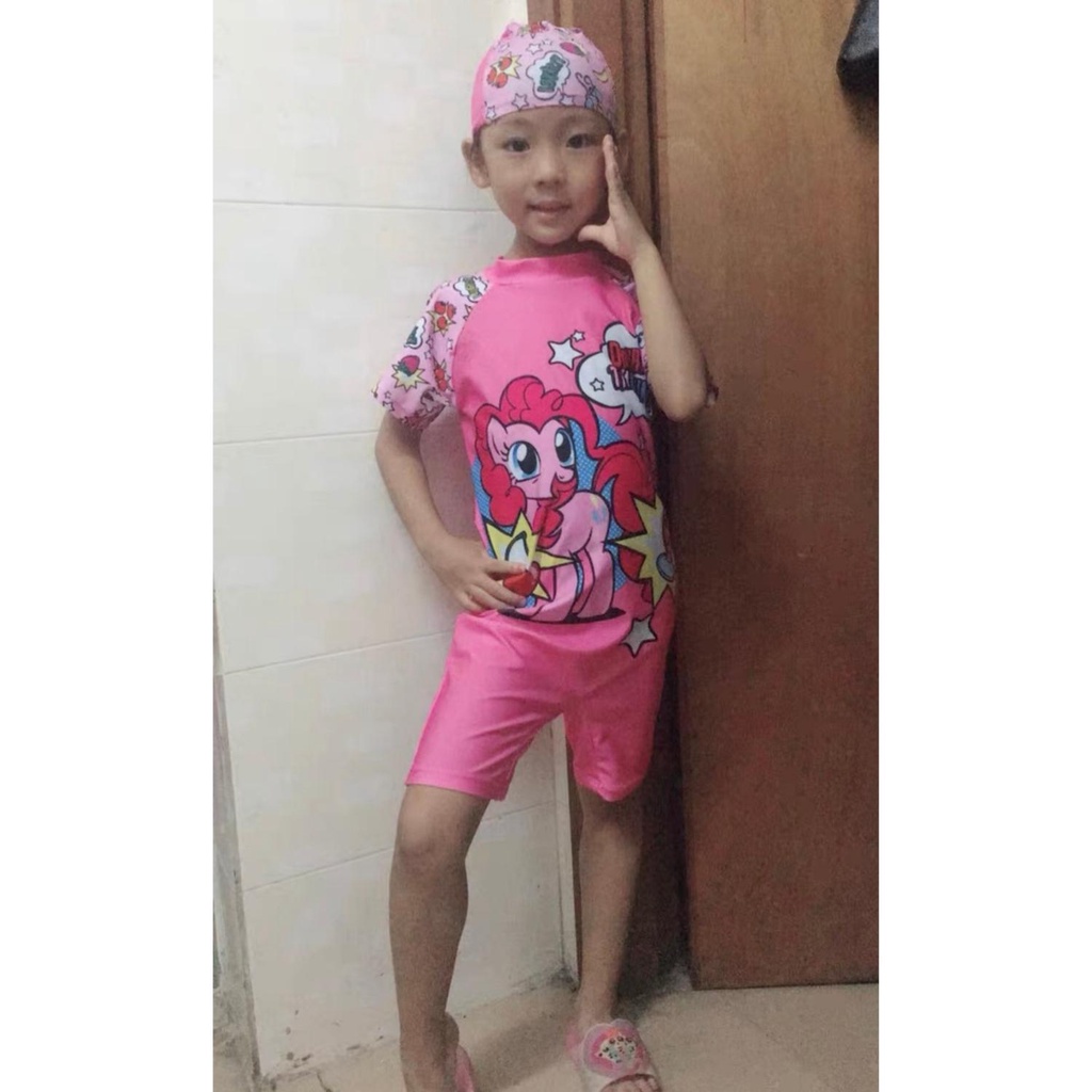 Đồ bơi trẻ em ,Bộ đồ bơi LIỀN THÂN NGỰA PONY hồng cao cấp siêu dễ thương cho bé gái