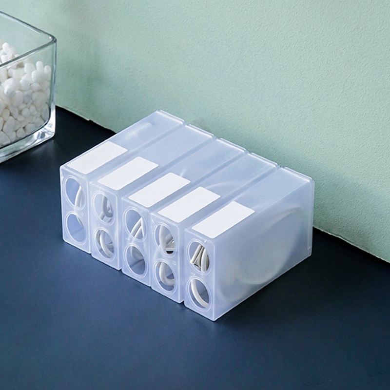 Set 5 hộp đựng tai nghe dây cáp chống nước trong suốt