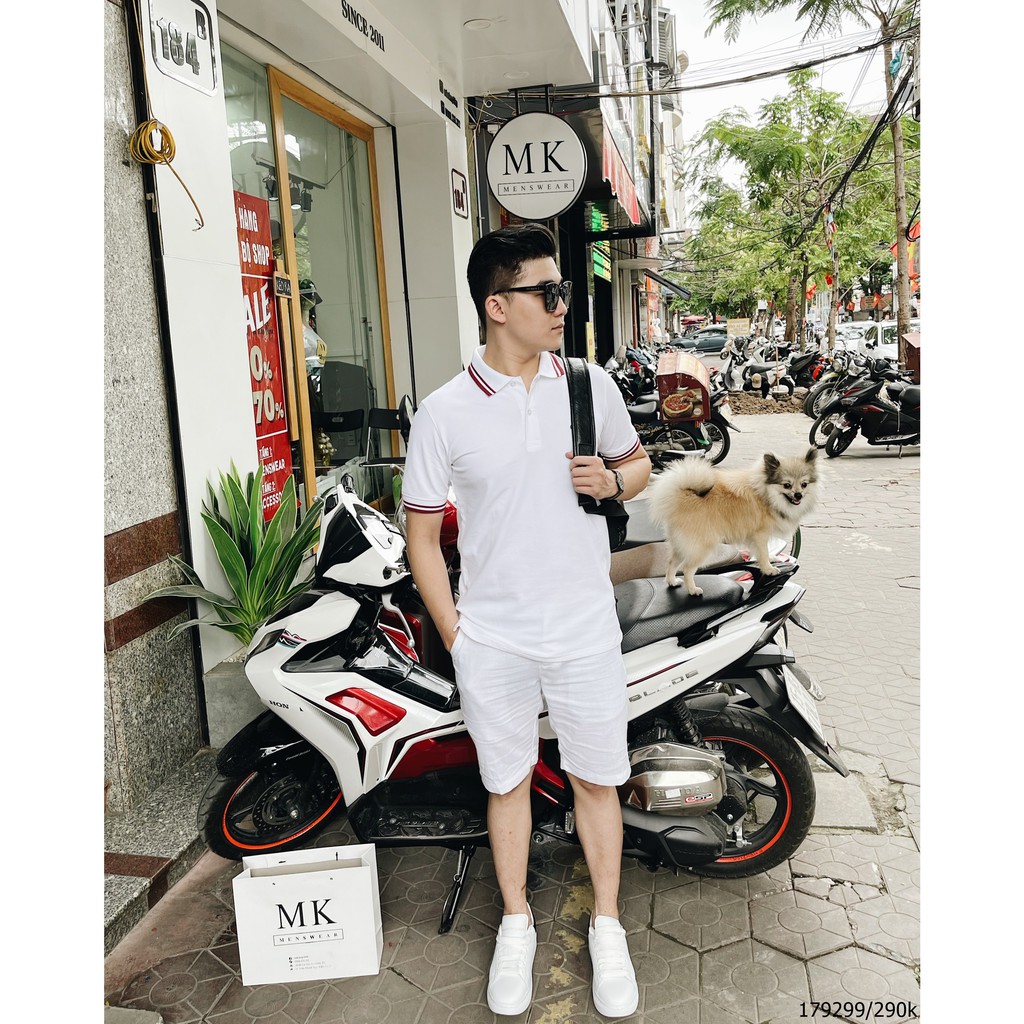 Áo ngắn tay cổ bẻ Polo phối viền
