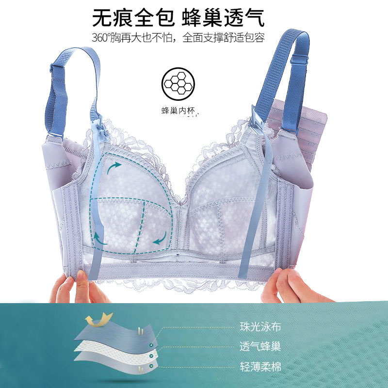 Áo ngực mỏng vải lót ren cho bà bầu cổ chữ V sâu kích cỡ 34-42BC