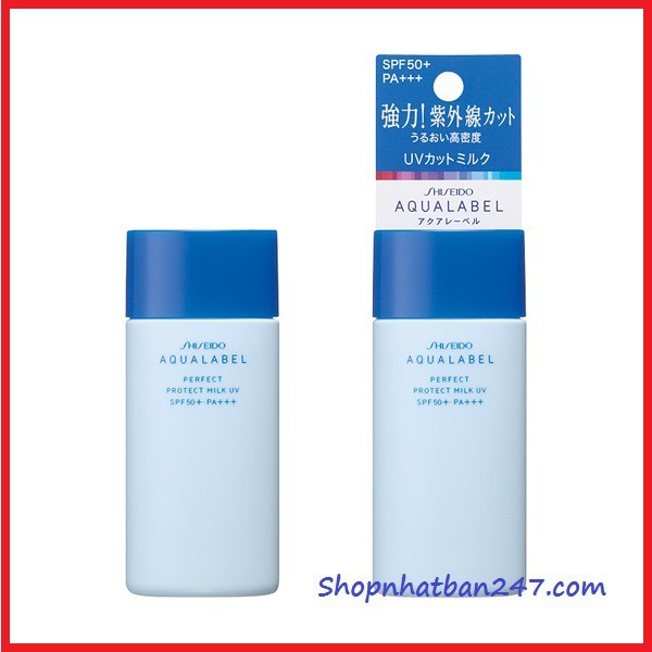 Sữa dưỡng da chống nắng Shiseido Aqualabel Perfect Protect Milk UV SPF50+ PA+++ - 100% Authentic