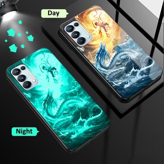 Ốp điện thoại kính dạ quang cho oppo reno5 reno5 pro a5s a7 a12 a5 2020 a9 2020 a53 2020 f9 realme 2 pro realme xt x2 x2 pro