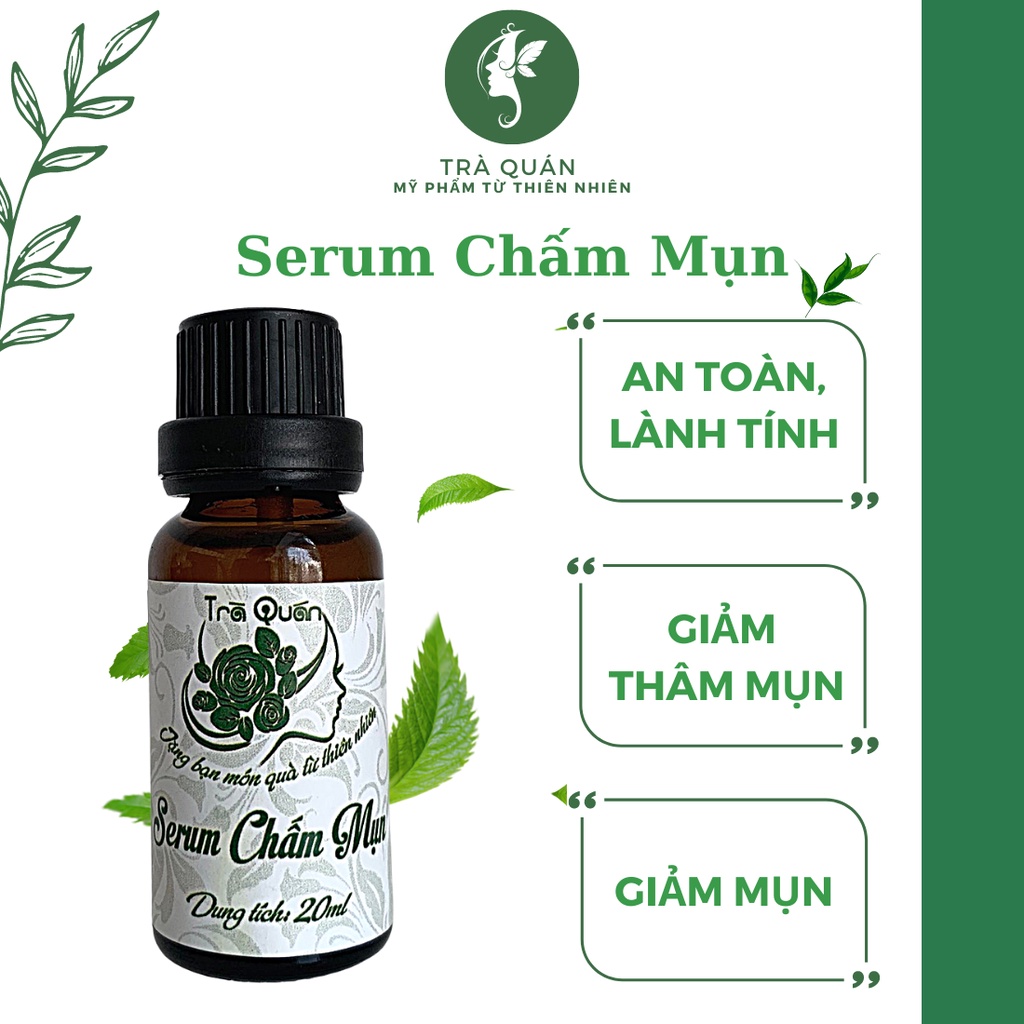 Serum Chấm Mụn An Toàn Từ Tinh Dầu Tràm Giúp Mờ Thâm Sau Mụn Ngăn Ngừa Mụn Se Khít Lỗ Chân Lông Trà Quán 20ml