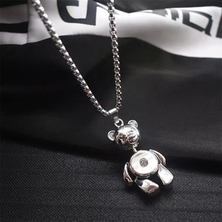 Vòng Cổ Mặt Hình Chú Gấu Unisex Dây To Khỏe Khoắn Retro Hiphop - Vòng Cổ Nam Nữ