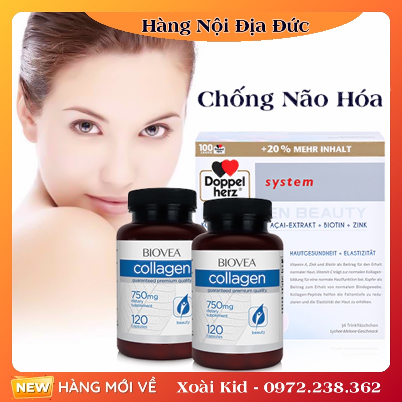 [auth] Collagen Thủy Phân Doppelherz Kollagen 11000 Plus Đức 30 x 25 ml -Date mới nhất Nội địa Đức Đủ Bill [Hot]