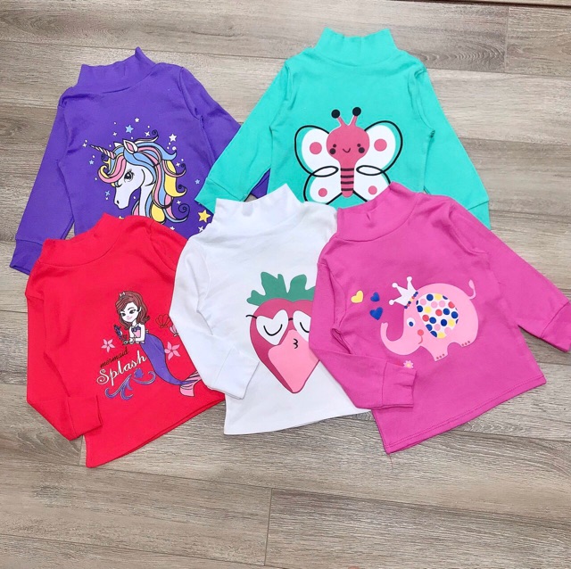 áo borip cổ 3p ấm áp cho bé gái
