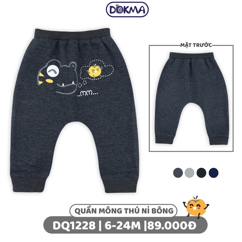 {Nhùn nhùn}Quần rời nỉ lót bông Dokma size 6-9m đến 2-3y