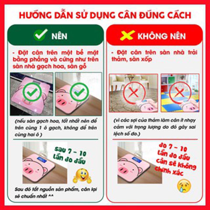 [Sale Sốc] Cân Sức Khỏe, Cân Điện Tử HeoHồng, Pin Tiểu, KínhCườngLực, Màn Hình Điện Tử Kèm Đo Nhiệt ĐộPhòng, Đồ Gia Dụng