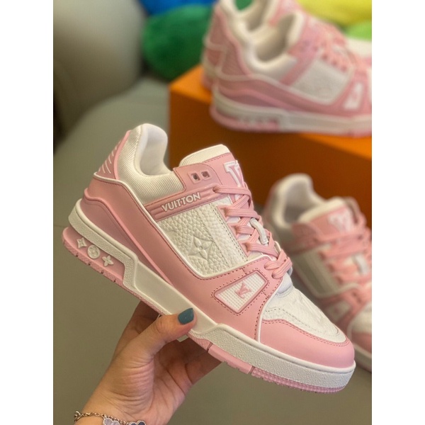 Giày thể thao nữ cao cấp Louis Vuitton LV Trainer màu siêu xinh