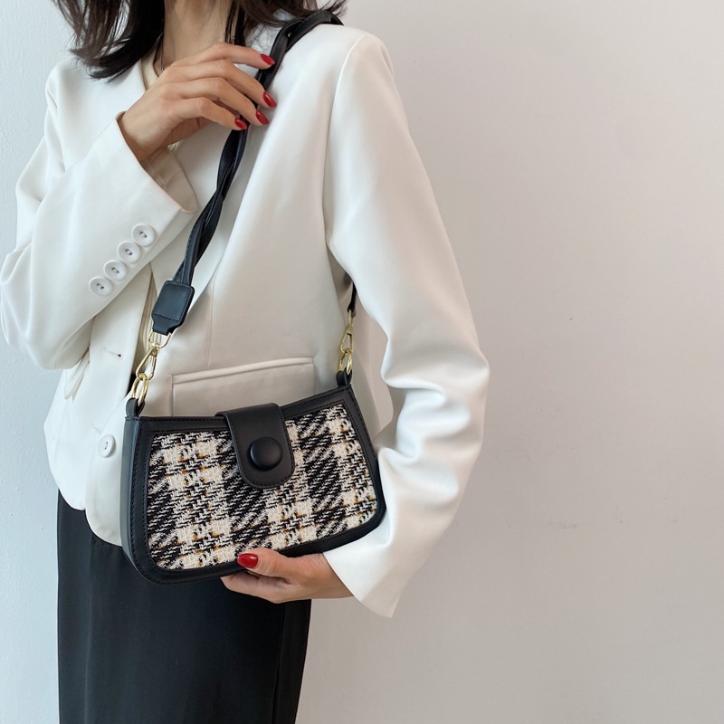 Túi xách nữ đeo chéo đeo vai loại đẹp da Pu phối dạ phong cách Hàn Quốc trẻ trung CV29