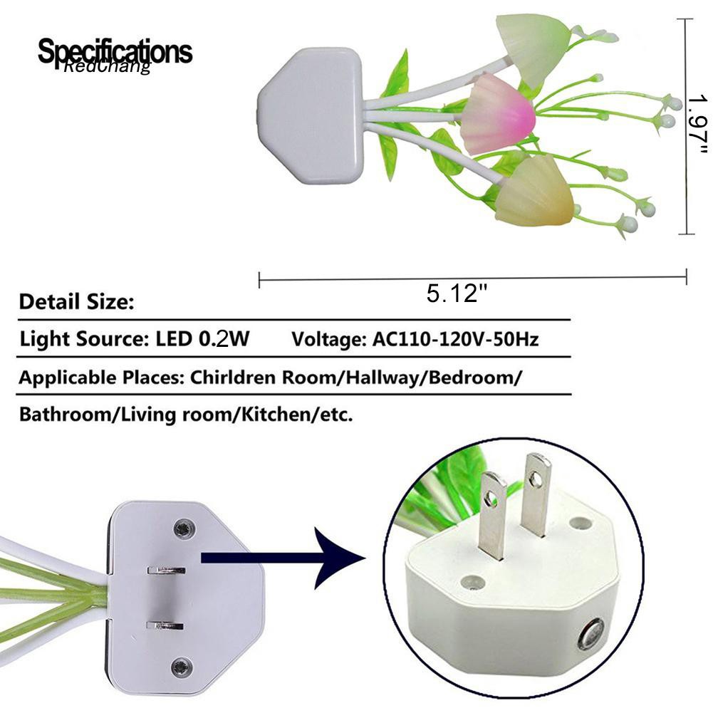 Đèn ngủ cảm biến ánh sáng hình nấm lãng mạn