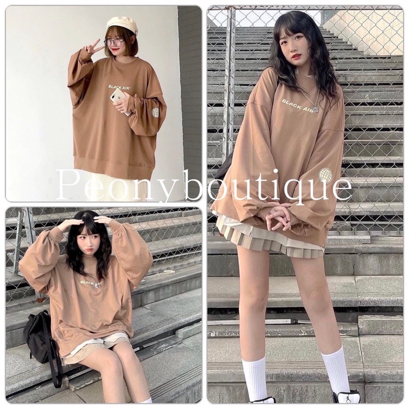 [Mã FAMARAL2 giảm 10K đơn 50K] Áo nỉ cổ tròn Black AI TT