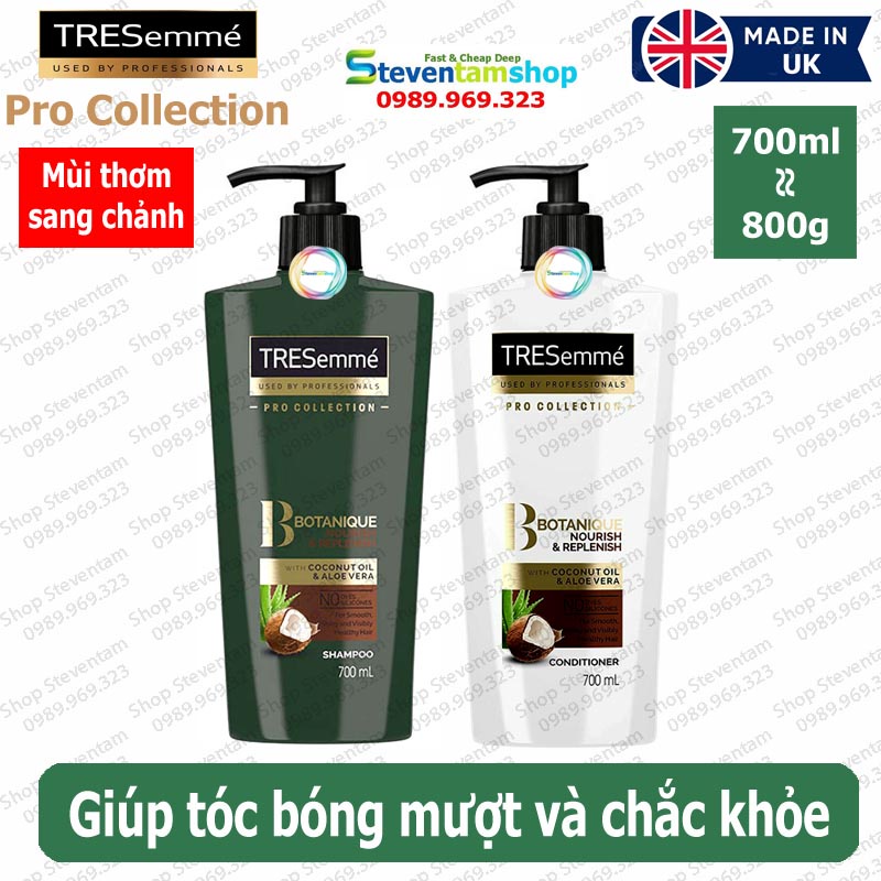 Bộ dầu gội Tresemme Pro Collection màu xanh 700ml