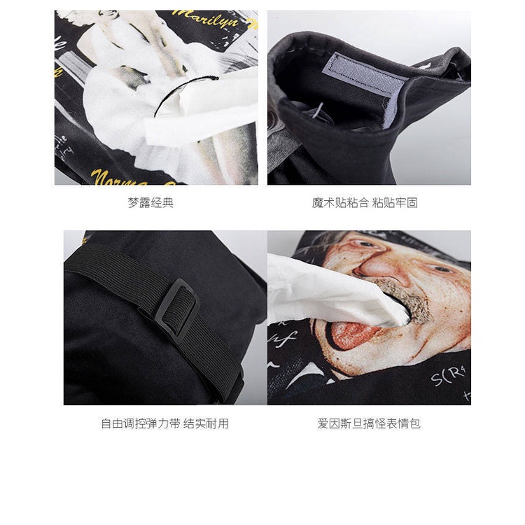 Hộp đựng khăn giấy hình động vật dễ thương gắn trang trí ghế xe hơi
