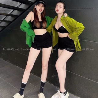 Quần legging - biker short dáng ngắn, quần đùi nữ lưng cao thể thao nâng mông nữ mùa hè