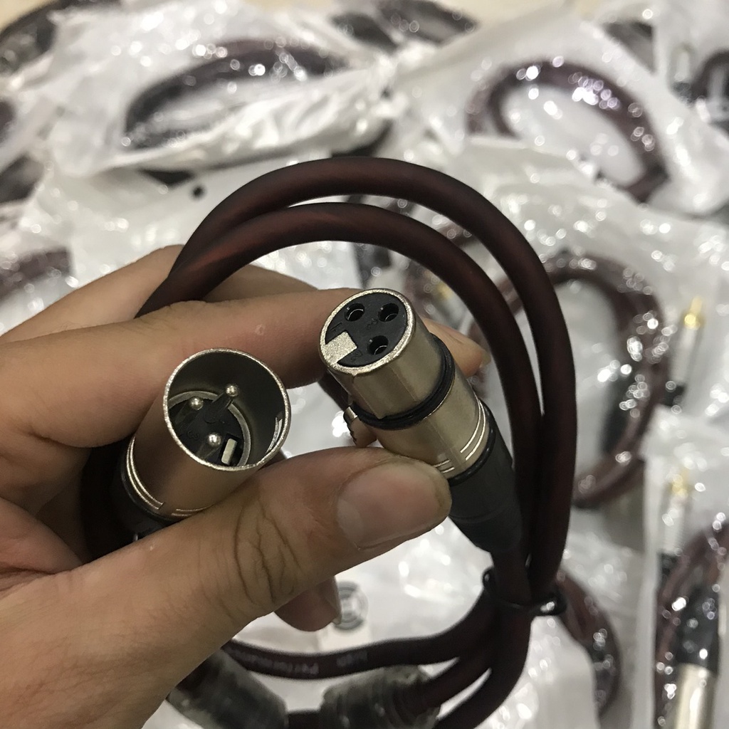 Combo bộ 2 dây Jack Canon Đực Cái 2 chống nhiễu JSJ/Huicheng liền dây - Gia Khang shop