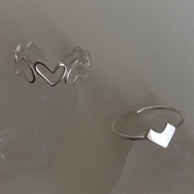 Nhẫn Set 2 Set 3 Set 4 Set 5 Cái Kim Loại Inox Unisex Hình Trái Tim Butterfly Heart Ring