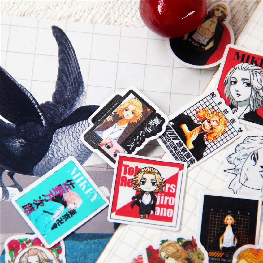★★★ Mikey Q-2 Revengers. Sticker Dán Trang Trí Nhật Ký Hình Manjiro Sano ★★★ Set 48 Miếng Dán Trang Trí Album Thời Trang DIY