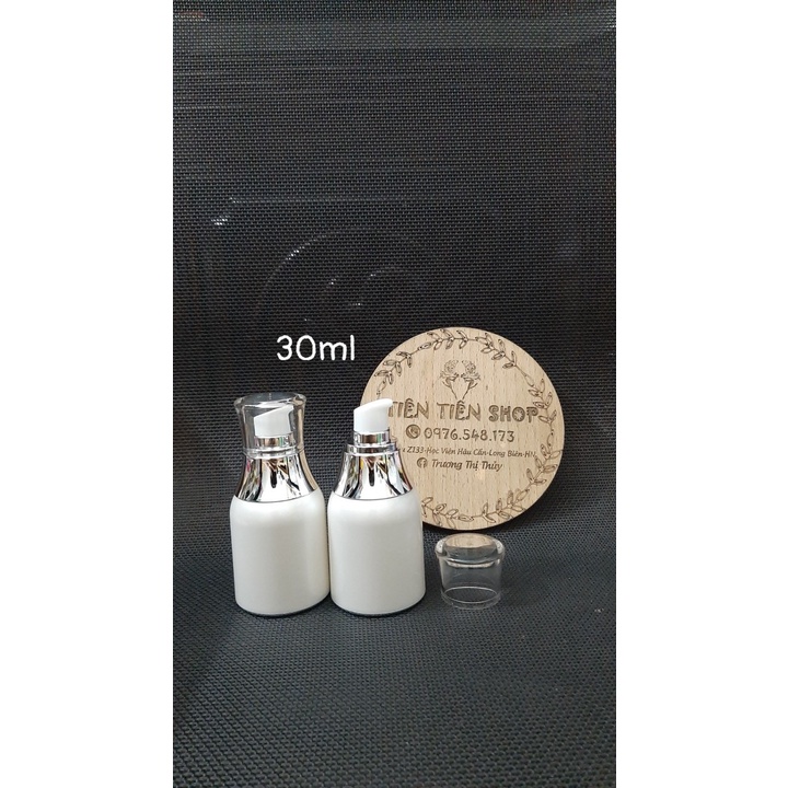 Chai nhựa trắng chân không 30ml dáng bầu xịt giọt