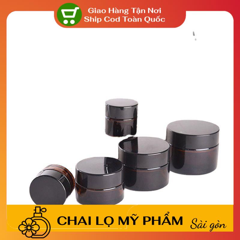 Hủ Đựng Kem ❤ SIÊU RẺ ❤ Hũ Chiết Kem Thủy Tinh Nâu 15g,20g,30g,50g,100g chiết mỹ phẩm , phụ kiện du lịch