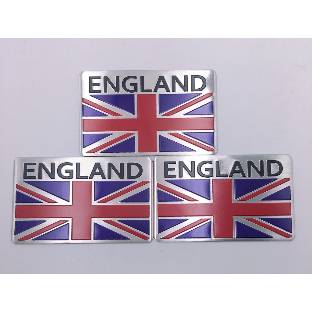 Logo cờ Anh tem nhôm dán xe oto sticker cờ các nước hình chữ nhật England