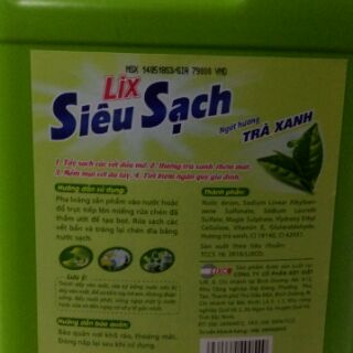 Nước rửa chén Lix trà xanh 4L