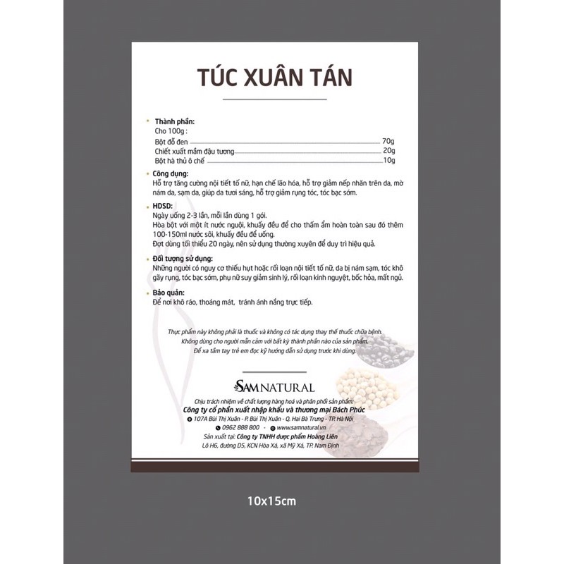 Túc Xuân Tán Sam natural | BigBuy360 - bigbuy360.vn