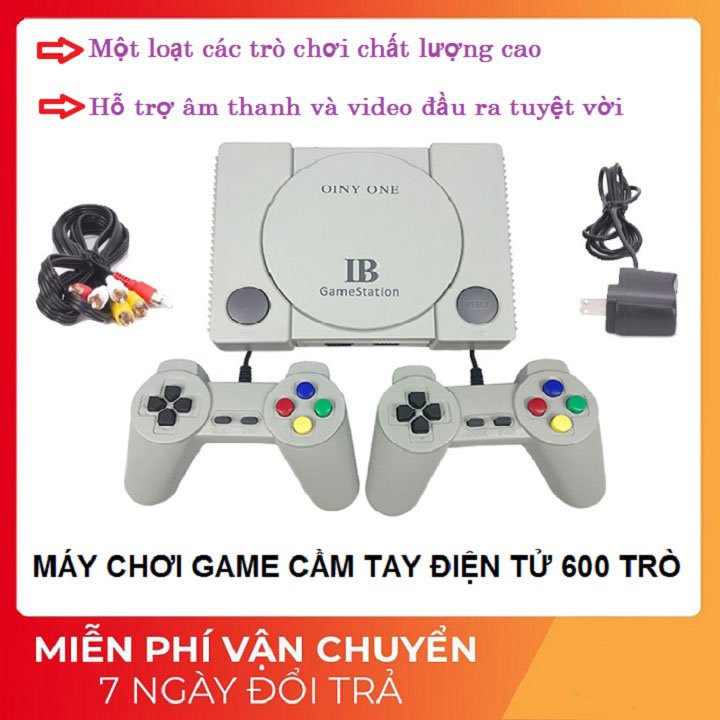 [CHƠI GAME CỔ ĐIỂN] Máy chơi game tay cầm 4 nút, cổng AV. Tích hợp sẵn 600 trò chơi hình ảnh HD Nét