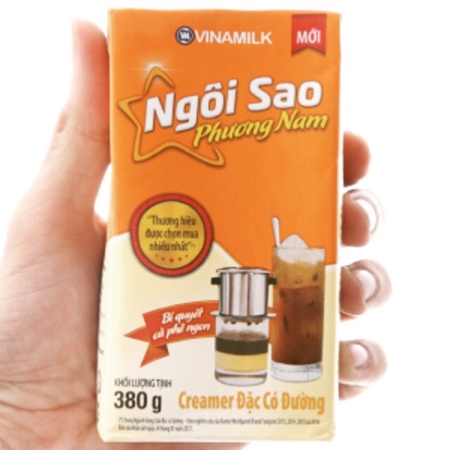 Sữa đặc NGÔI SAO PHƯƠNG NAM VINAMILK hộp giấy 380g chính hãng có hoá đơn mua hàng