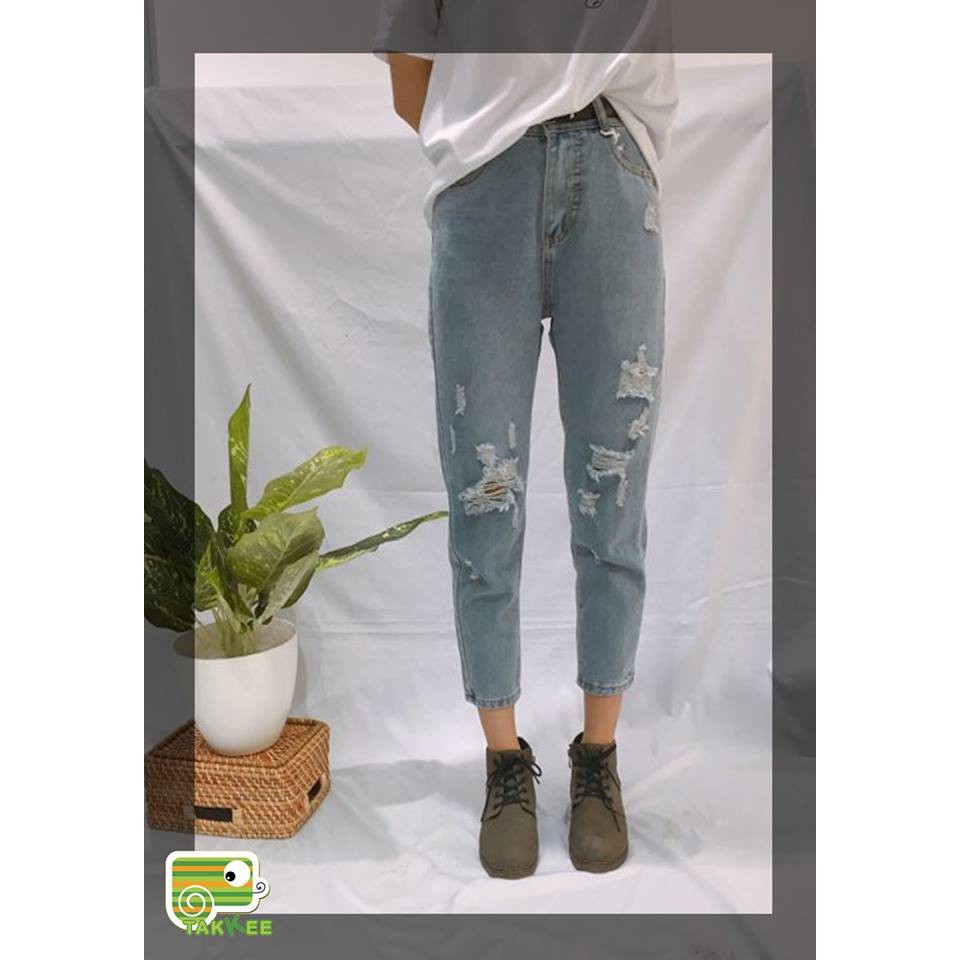 QB210-QUẦN JEANS RÁCH PHONG CÁCH HÀN QUỐC