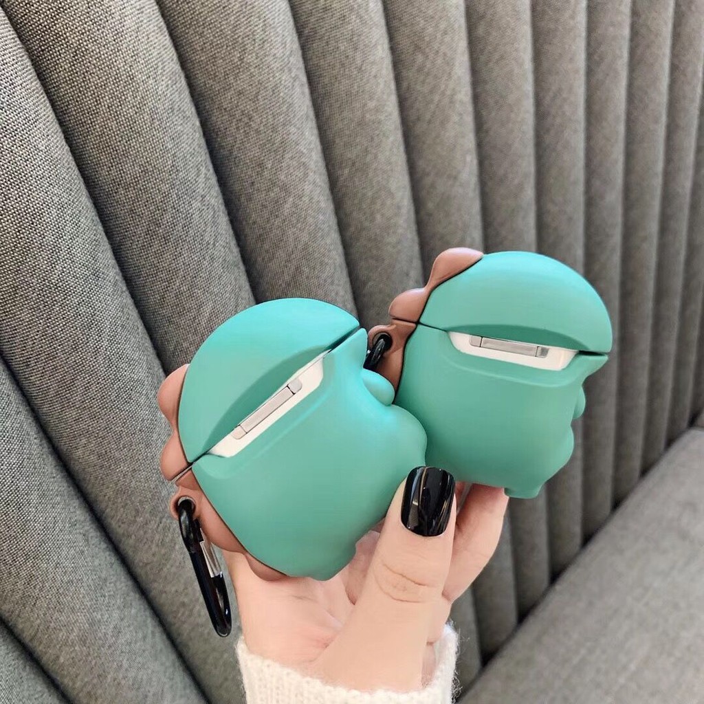 Cute 3D dinosaur airpods case soft silicone protective cover for airpods 1 2 wireless bluetooth earphone