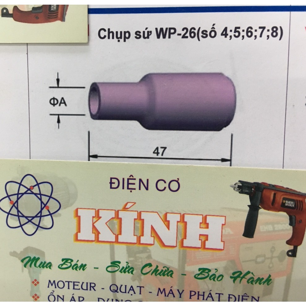 Chụp Sứ Máy Hàn TIG - Điều Chỉnh Khí, Giữ Đầu Kẹp Kim Chính Xác