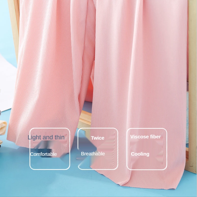 Quần dài ống rộng vải lụa mát nhanh khô thời trang mùa hè cho bé gái