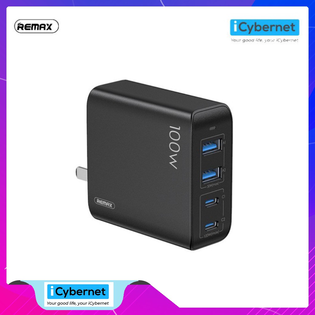 Củ sạc siêu nhanh 100W 4 cổng ra Remax RP-U78 - Hàng chính hãng HN
