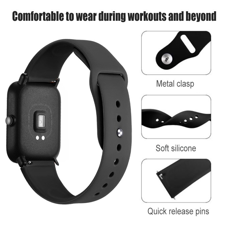 Dây Đeo Silicon Mềm Cho Xiaomi Huami Amazfit Bip Bit Lite Youth 1s U