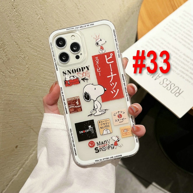 Casing Samsung Galaxy S20 S20 S21 S21+ FE 5G S10 Note 10 Lite Plus 20 Ultra M51 M52 4G 5 Clear Cartoon Snoopy Charlie Tpu Airbag Shockproof Soft Phone Case Full Back Cover 1HLE 33