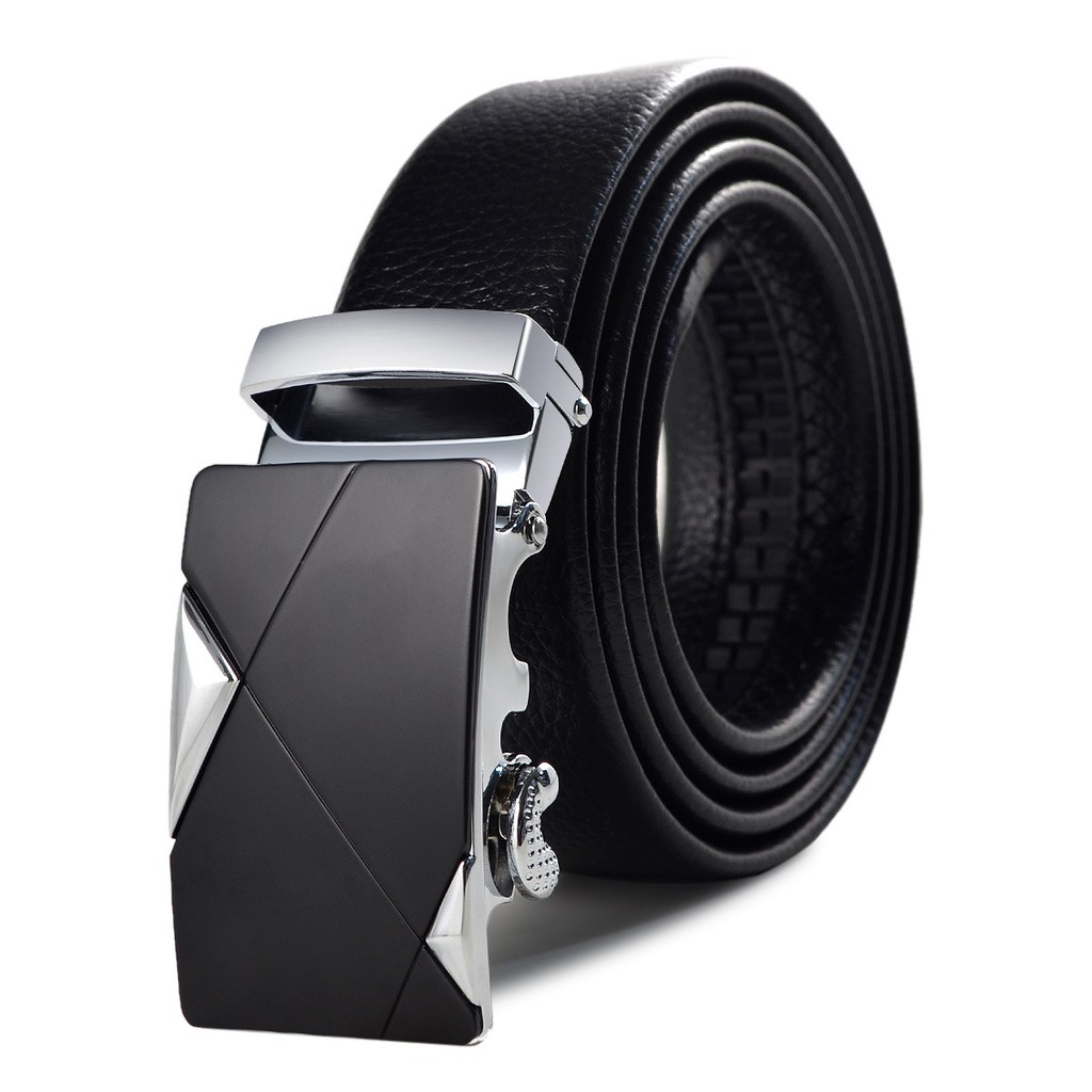 Thắt lưng nam mặt tam giác khóa kim loại mạ crom cao cấp - DLT3