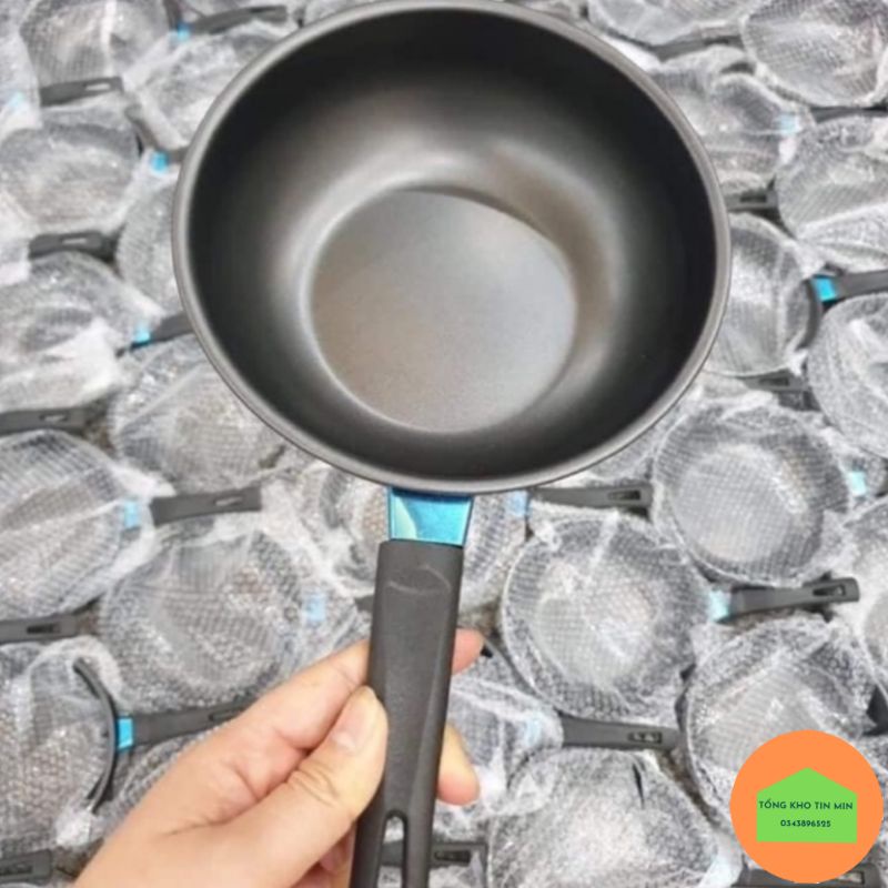 Chảo chống dính sâu lòng size 18cm dùng được bếp ga bếp từ bếp hồng ngoại