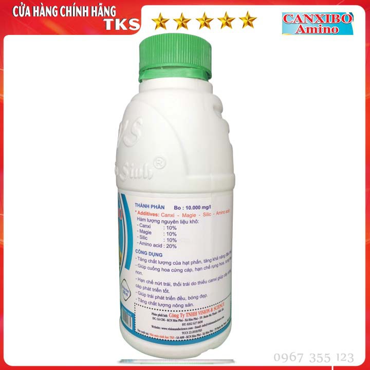 CANXIBO AMINO:  Phân Bón Lá Cao Cấp -Tăng Đậu Trái, Chống Nứt Trái, Thối Trái - Chai 500ml