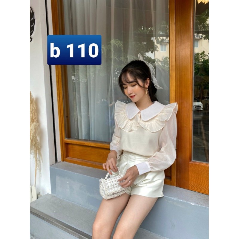 Áo sơ mi lụa bèo tay bo 2 cúc ngọc ( quảng châu )